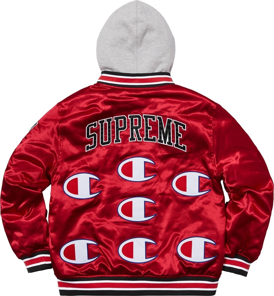 Supreme®/Champion® Hooded Satin Varsity Jacket
